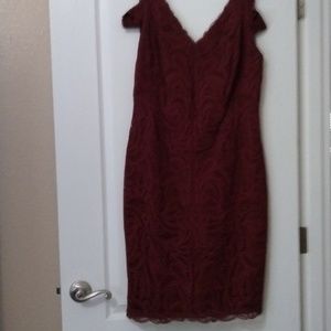 Burgundy lace dress